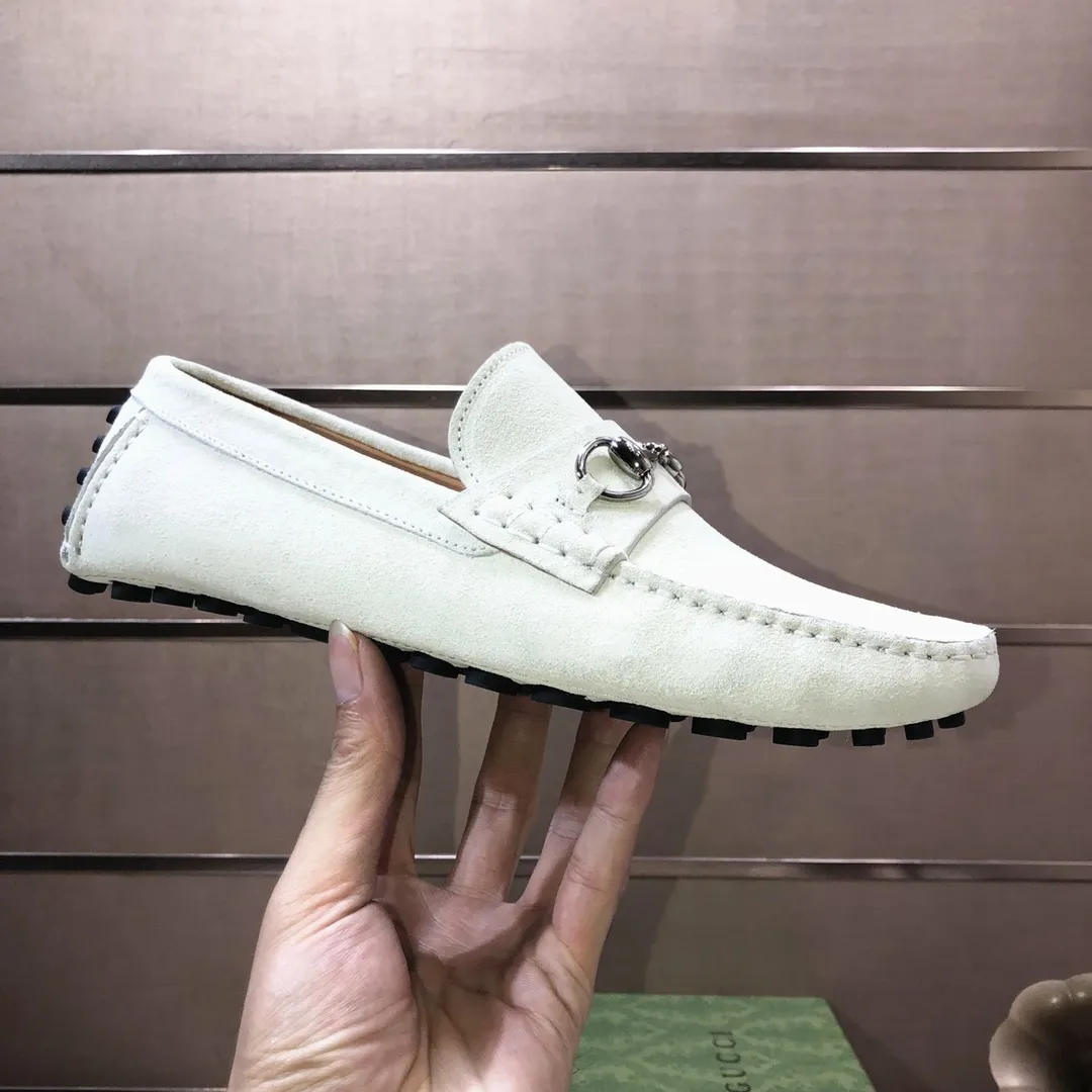 Men's Men's Shoes💰420💰[Gucci GUCCI] (High-end Niuli) New 🍀Gucci*-Gucci Peas Shoes! Made of imported original cowhide, the inner top layer is comfortable cowhide lining! Original wear-resistant rubber outsole! High quality products! Code number 38-44!